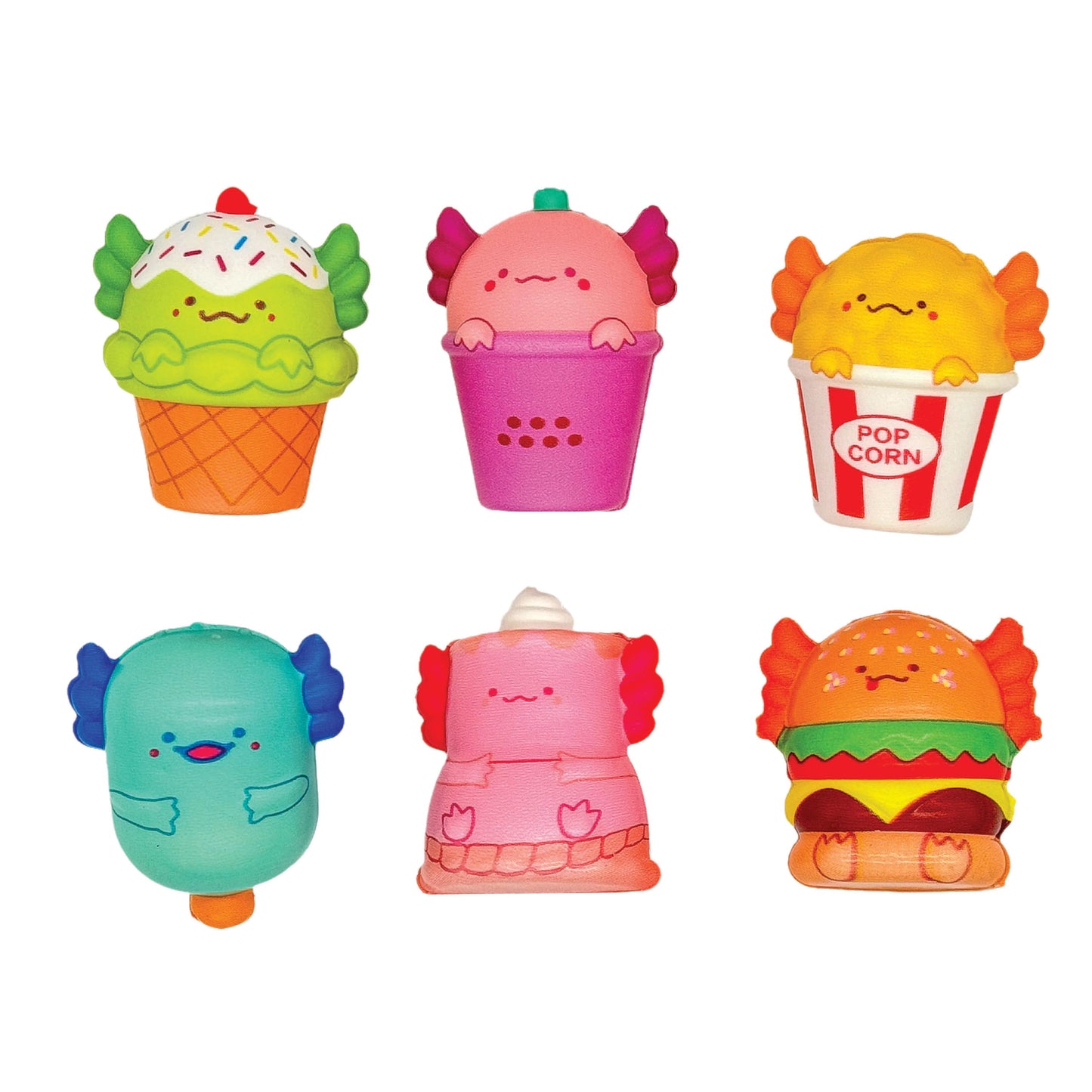 Raymond Geddes Mash Up Axolotl Squishy Toy (Pack of 24) – Cute Squishy Toys for Kids - 2. 25” Tall Axolotl Toys for Kids