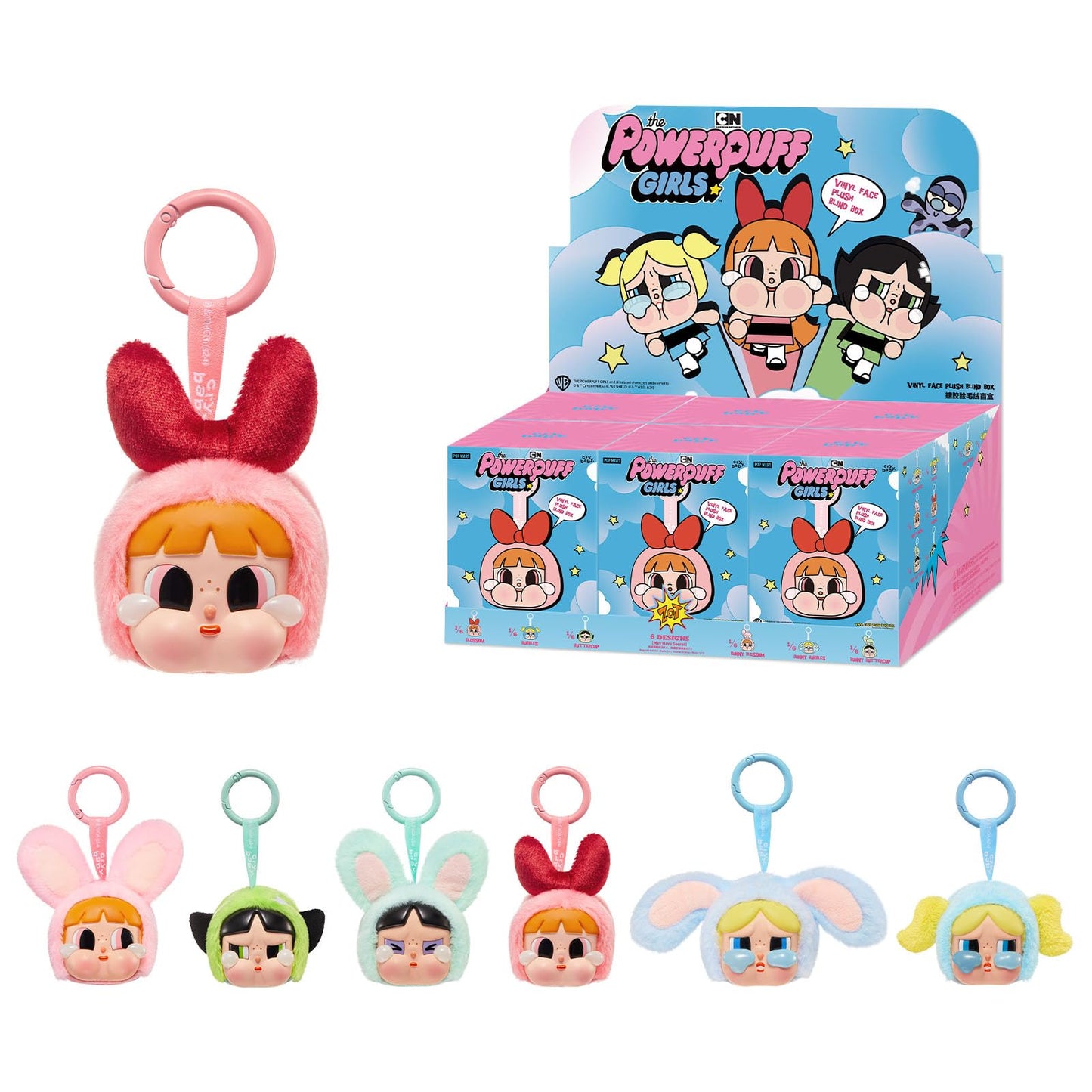 POP MART Crybaby × Powerpuff Girls Series-Vinyl Face Plush Blind Box 6PCs Crybaby Blind Box Figures Random Design Action Figures Collectible Toys Home Decorations Whole Set