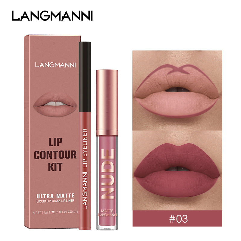 6-Color Matte Lip Liner and Lipstick Gift Set