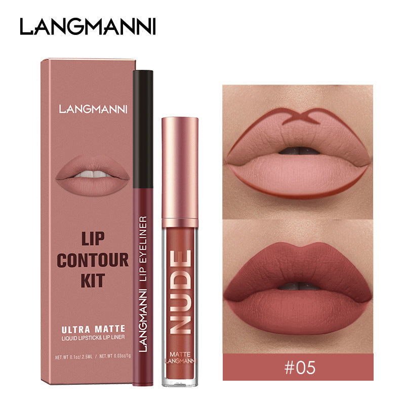 6-Color Matte Lip Liner and Lipstick Gift Set