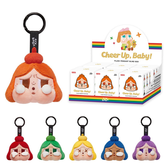 POP MART CRYBABY CHEER UP BABY! SERIES-Plush Pendant Blind Box 6PCs CRYBABY Blind Box Figures Random Design Action Figures Collectible Toys Home Decorations Holiday Birthday Gifts Whole Set